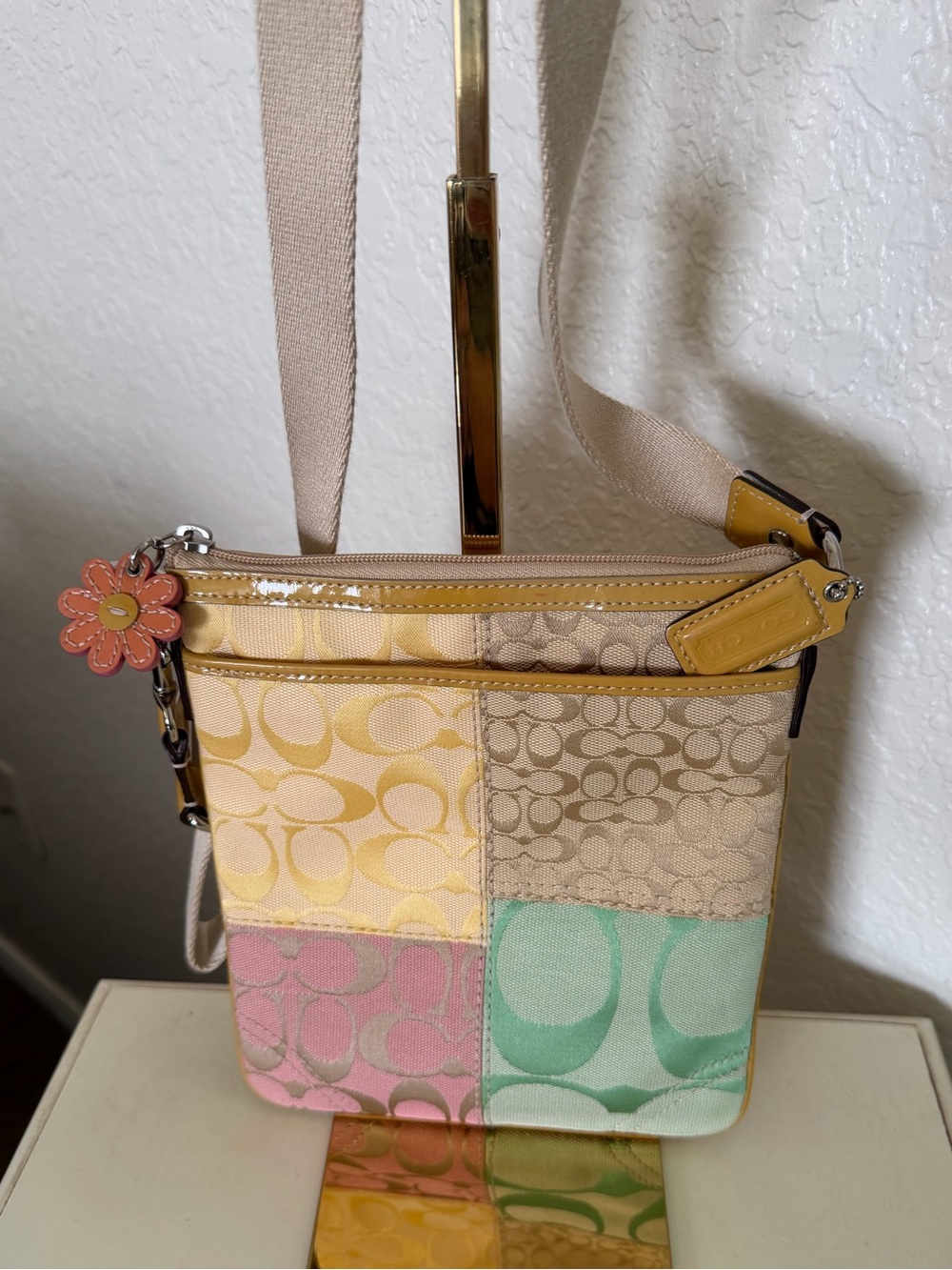Coach Pastel Patchwork Signature Crossbody